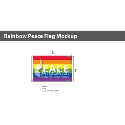 Rainbow Peace Deluxe Flag 2'X3'