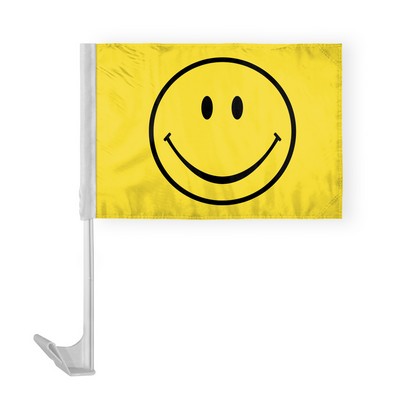 Smiley Face Car Flags 12x16 inch