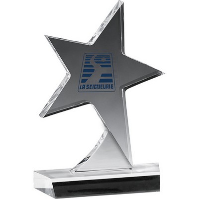 Clear Standing Star Award (5"x 7"x 3/4") Screen-Printed