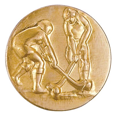 1" Stamped Female Field Hocky Medallion Disc