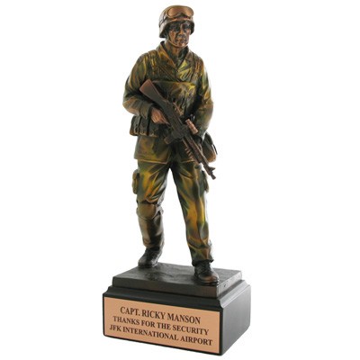 12" Bronze Electroplated Soldier Trophy