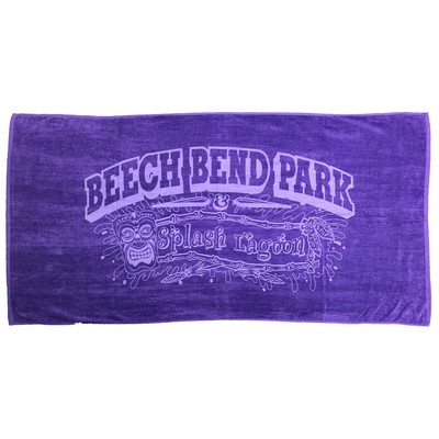 Purple Terry Velour Beach Towel (34"x70")