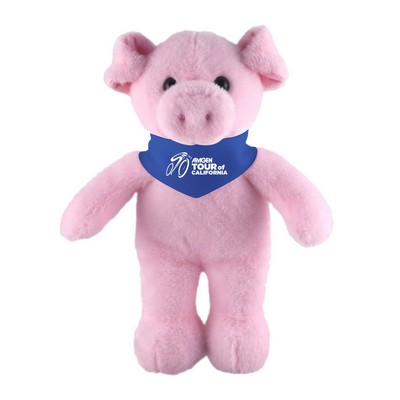 Soft Plush Stuffed Pig with Bandana