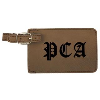 Luggage ID Tag - Dark Brown, Leatherette