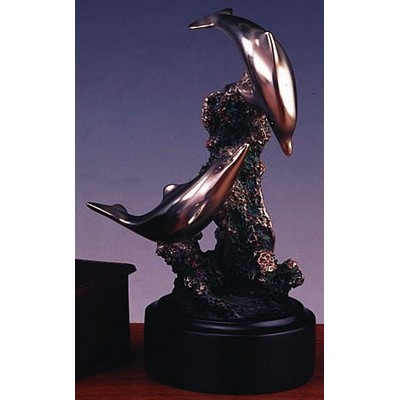 2 Dolphins Figurine (7"x9½")