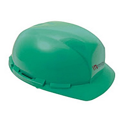 Green hard hat, six point ratchet suspension