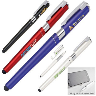 Cap Off Metallic Plastic Stylus Pen