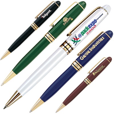 Twist Action Brass Ballpoint Pen w/ Enamel Finish