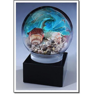 Seychelles Beachcomber Art Glass Diorama w/ Marble Base (3.5"x5")