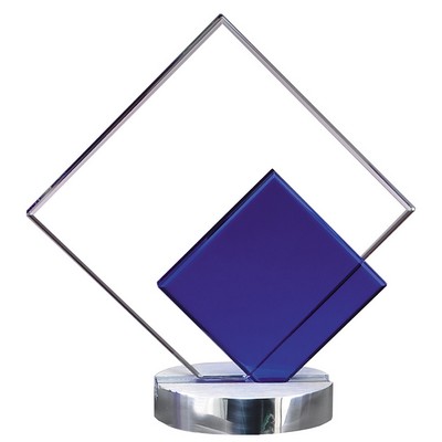 Blue Diamond with Diamond Glass Award - 8 3/4'' H