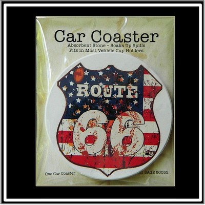 Single Packaged Absorbent Stone Car Coaster (2.5" Diameter) - Basic Print