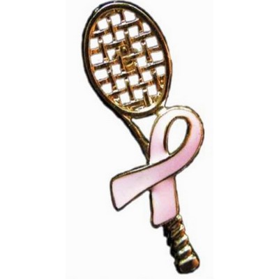 Awareness Ribbon with Tennis Racquet Pin