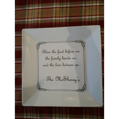 11.5'' Square White Porcelain Custom Printed Plate