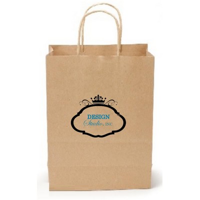 Recycled Natural Kraft Paper Shopping Bag 2C1S (13"x7"x17")