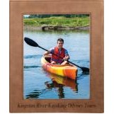 Custom Laser Engraved Leatherette Picture Frame-Dark Brown/Engraves Black