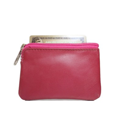 Ashlin® Designer Adelle Claret Red Zippered Change Card Case