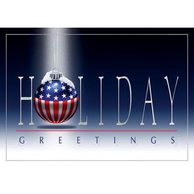 Round Flag Ornament Holiday Greetings Card