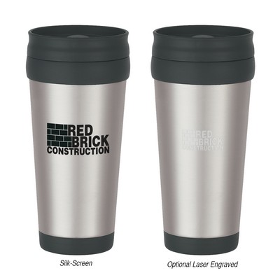 16 Oz. Stainless Steel Slide Action Travel Tumbler