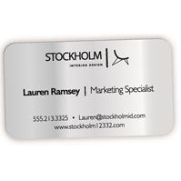 Aluminum Business Cards - Silver (1 Side Imprint)