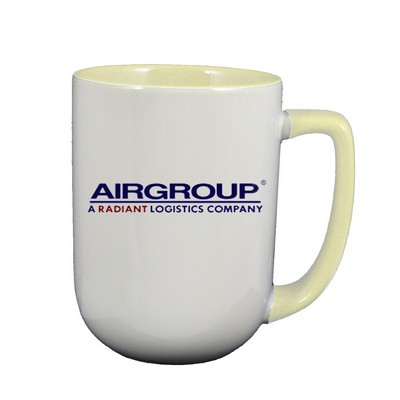 17 Oz. Arlen Barrel Mug- Almond in / White out /Almond Trim