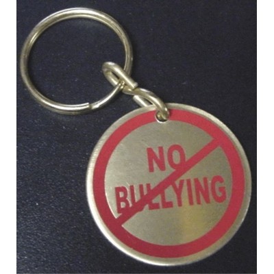 1.5" Round Aluminum Die Struck Key Tag w/ Color Filled Imprint. Made in the USA