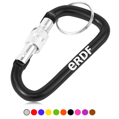 Screw Lock D Hung Carabiner Keyring