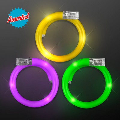 LED Mardi Gras Flash Bracelets, Assorted Purple, Green & Gold - BLANK