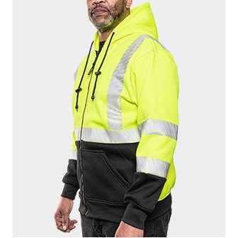 The Class 3 Hi-Vis Econo Hoodie w/Segmented Reflective Tape