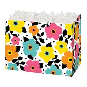 Large Polka Dot Petals Theme Gift Basket Box