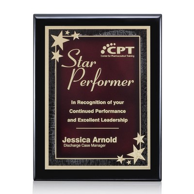 Oakleigh/Starburst Plaque - Black/Red 9"x12"