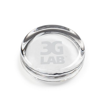 Flat Round Paperweight- 3½" Diam