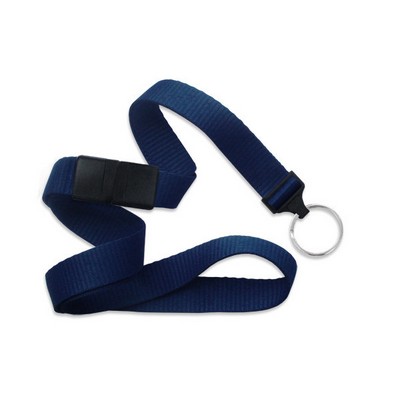 5/8" Blank Breakaway Lanyard w/Split Ring (Navy Blue)