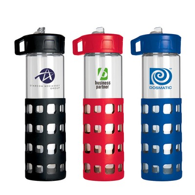 Glass Water Bottle With Silicone Sleeve