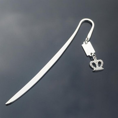 Metal Bookmark w/Crown Pendant