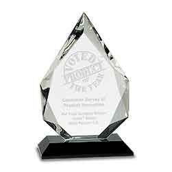 Towering Crystal Diamond Award, 8"H