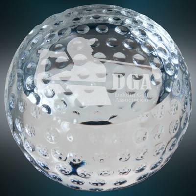 3 1/8" Crystal Golf Ball Paperweight