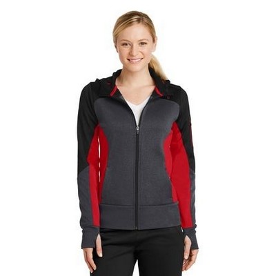 Ladies' Sport-Tek® Tech Fleece Colorblock Full-Zip Hooded Jacket