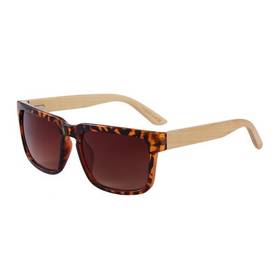 Bamboo Sunglasses - Gradient Brown Lenses - Tortoise Frames