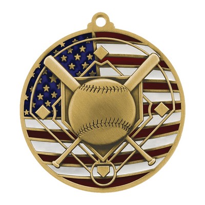 2.75" Patriotic Baseball Medal