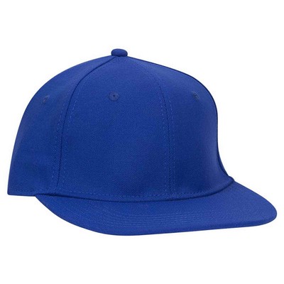 OTTO FLEX Wool Blend Twill Round Flat Visor 6 Panel Pro Style Baseball Cap