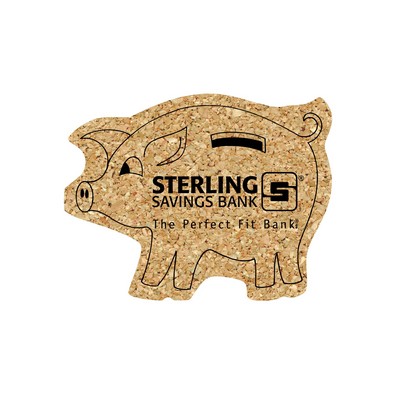 6" Jumbo/King Cork Piggy Bank Coaster