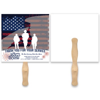 Square Lightweight Full Color Single Sided Paper Hand Fan