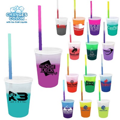 12 Oz. Mood Stadium Cup/Straw/Lid Set