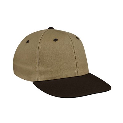 USA Made Pro Style Two Tone Brushed Cap w/Eyelets & Self Strap