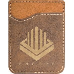 Rustic Brown Leatherette Cell Phone Wallet