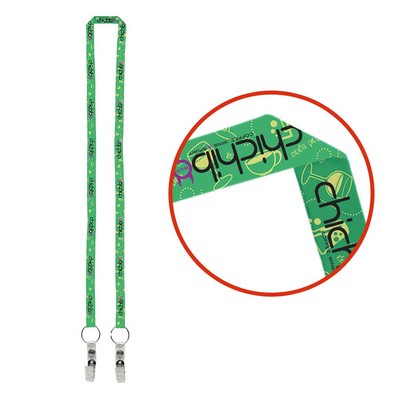 1/2" Dual LA-214 Attachment Sublimation Lanyard (Factory Direct - 10-12 Weeks Ocean)