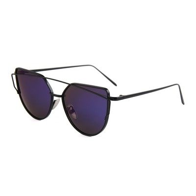 Sunglasses - Purple Mirror Lenses - Black Frames