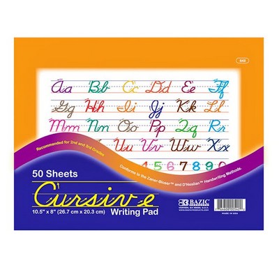 Cursive Writing Pads - 50 Sheets, 10.5 x 8 (Case of 48)