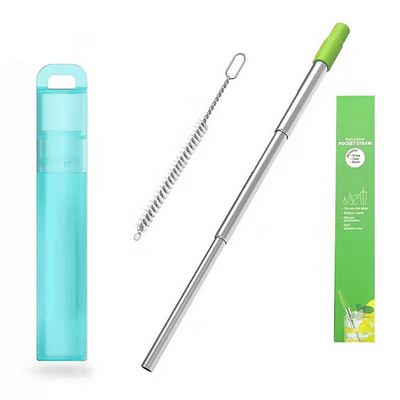 Metal Reusable Collapsible Straw Kit