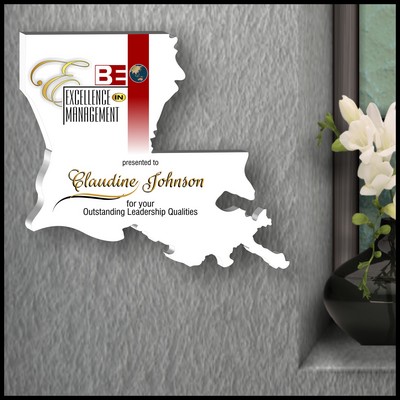 12" Louisiana White Acrylic Plaque